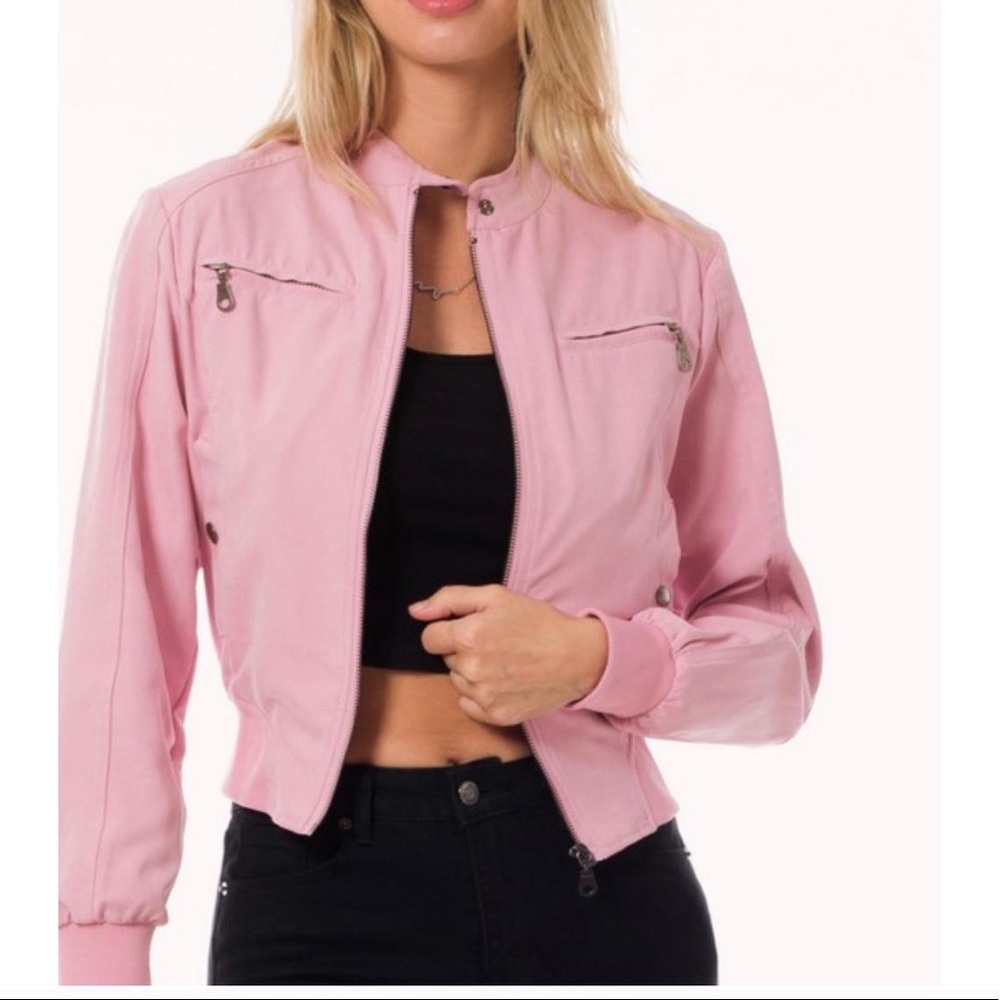 PINK BOMBER JACKET
